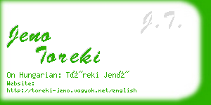 jeno toreki business card